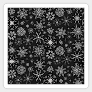 Snowflake Pattern on Black Sticker